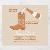Stiefel Bubbly Rustic Western Country Brautparty Schaumweinetikett (Einzelnes Label)