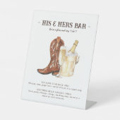 Stiefel & Bubbly Rustikale Western Bar signieren Sockelschild (Vorderseite)