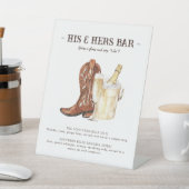 Stiefel & Bubbly Rustikale Western Bar signieren Sockelschild (In SItu)