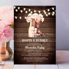 Stiefel & Bubbly Rustikales Cowgirl BRAUTPARTY Einladung