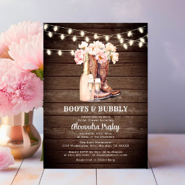 Stiefel & Bubbly Rustikales Cowgirl BRAUTPARTY Einladung