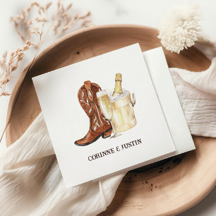 Stiefel & Bubbly Rustikales Western Brautparty Serviette