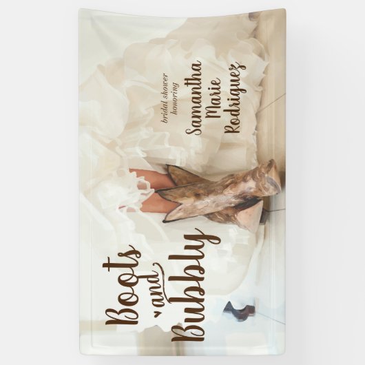 Stiefel & Bubbly Texas Bride in Boots Brautparty Banner (Vertikal)