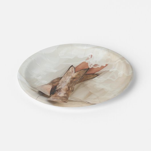 Stiefel & Bubbly Texas Bride in Boots Brautparty Pappteller (Schrägansicht)