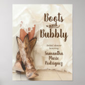 Stiefel & Bubbly Texas Bride in Boots Brautparty Poster (Vorne)