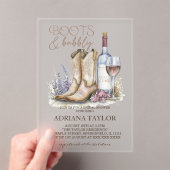 Stiefel & Bubbly Western Brautparty Acryleinladungen (Insitu (Handheld))