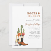 Stiefel & Bubbly Western Brautparty Einladung (Vorderseite)