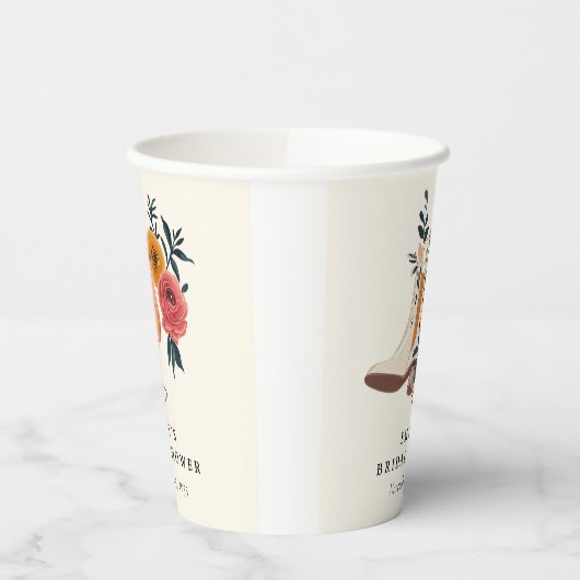 Stiefel & Bubbly Western Brautparty Pappbecher (Links)