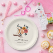 Stiefel & Bubbly Western Brautparty Pappteller (Party)