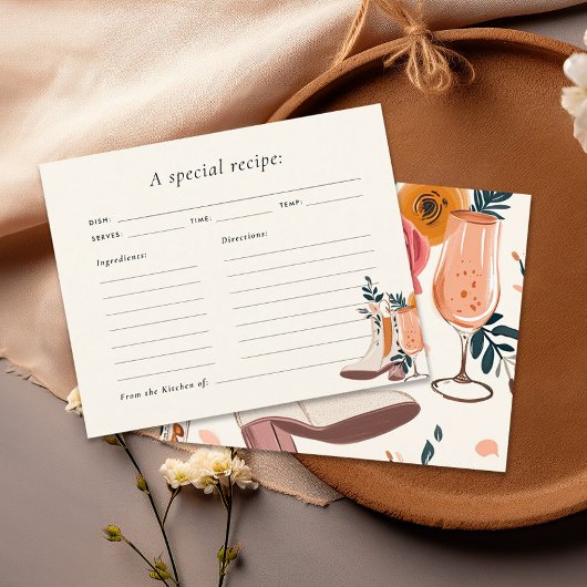 Stiefel & Bubbly Western Brautparty Rezept Card