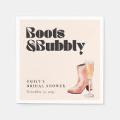 Stiefel & Bubbly Western Brautparty Serviette (Vorderseite)