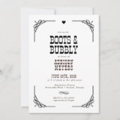 Stiefel & Bubbly Western Cowgirl Brautparty Einladung (Vorderseite)