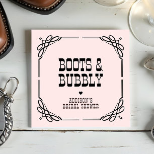 Stiefel & Bubbly Western Cowgirl Brautparty Serviette