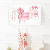 Stiefel & Bubbly Western Cowgirl Pink Brautparty Banner (Insitu)