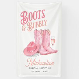 Stiefel & Bubbly Western Cowgirl Pink Brautparty Banner