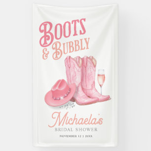 Stiefel & Bubbly Western Cowgirl Pink Brautparty Banner