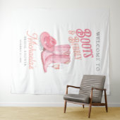 Stiefel & Bubbly Western Cowgirl Pink Brautparty Wandteppich (Beispiel (Horizontal))