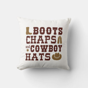 Stiefel Chaps und Cowboyhüte Kissen