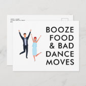 Stiefel, Essen, schlechter Tanz bewegt Funny Save  Ankündigungspostkarte (Vorne/Hinten)