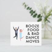 Stiefel, Essen, schlechter Tanz bewegt Funny Save Ankündigungspostkarte (Stehend Vorderseite)