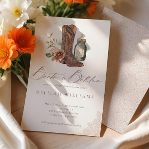 Stiefel & Flaschen Chic Cowgirl Western Babydusche Einladung