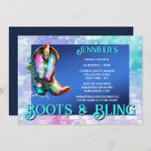 Stiefel | glänzender Cowboy-Stiefelglanz Einladung (Vorne/Hinten)