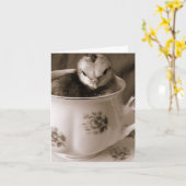 Stiefel in einem Teecup, Muttertag Karte (Gelbe Blume)