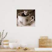 Stiefel in einem Teecup Poster (Küche)