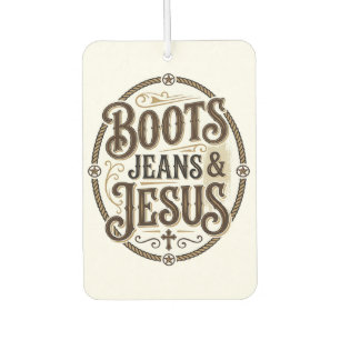 Stiefel Jeans & Jesus Vintage Westerner Glaube Autolufterfrischer