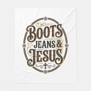 Stiefel Jeans & Jesus Vintage Westerner Glaube Fleecedecke