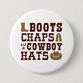 Stiefel Kappen und Cowboyhats Button (Vorderseite)