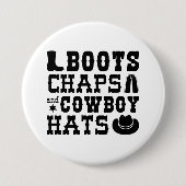 Stiefel Kappen und Cowboyhats Button (Vorderseite)