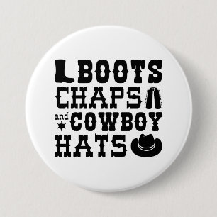 Stiefel Kappen und Cowboyhats Button