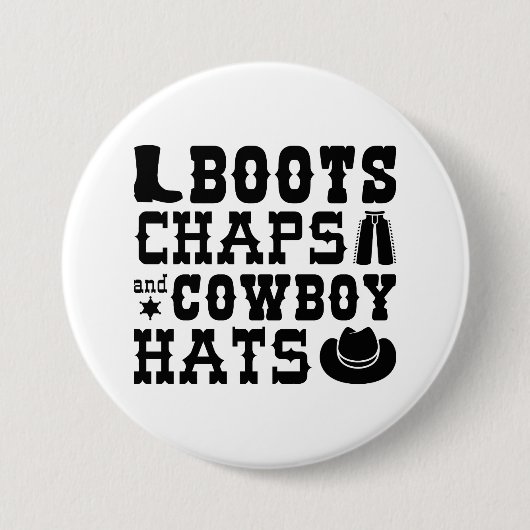 Stiefel Kappen und Cowboyhats Button (Vorderseite)