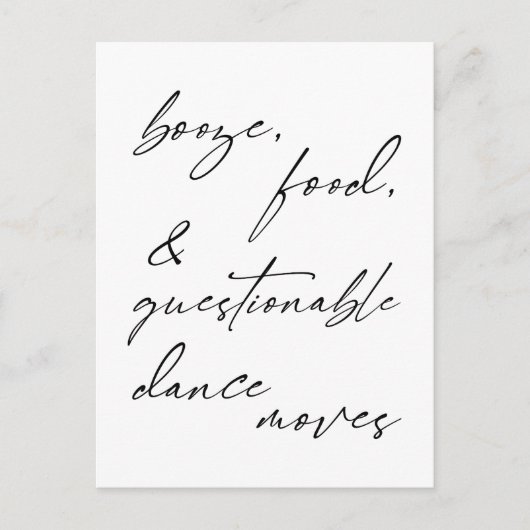 Stiefel-, Lebensmittel- und zweifelsfreie Tanzkart Postkarte (Vorderseite)