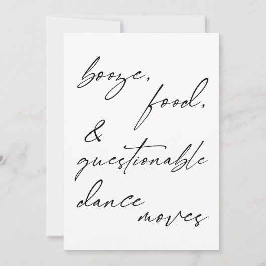 Stiefel-, Lebensmittel- und zweifelsfreie Tanzkart Save The Date (Vorderseite)