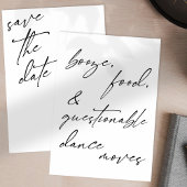 Stiefel-, Lebensmittel- und zweifelsfreie Tanzkart Save The Date