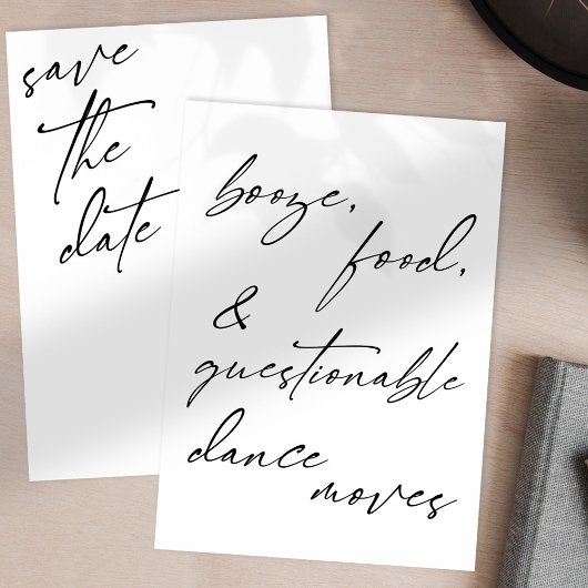 Stiefel-, Lebensmittel- und zweifelsfreie Tanzkart Save The Date