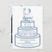 Stiefel Liebe & Buttercreme Denim Western Verlobun Einladung (Vorne/Hinten)