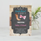 Stiefel oder Bogen-Geschlecht: Duscheinladung Einladung (Stehend Vorderseite)