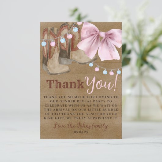 Stiefel oder Bögen Geschlecht offenbaren Danke Kar (Stehend Vorderseite)