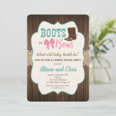 Stiefel oder Bogen Geschlecht offenbaren Einladung (Stehend Vorderseite)