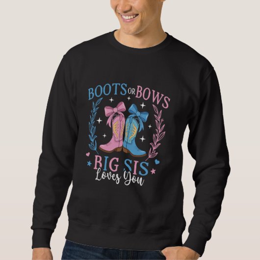 Stiefel oder Bögen Geschlechtsdekorationen Große S Sweatshirt (Vorderseite)