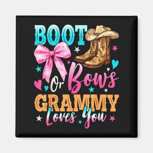 Stiefel oder Bögen Grammy liebt dich Geschlecht En Magnet (Vorne)