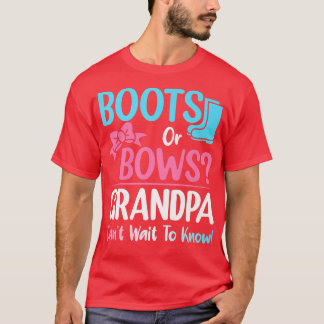 Stiefel oder Bogen Großvater Gender Reveal Pregnan T-Shirt