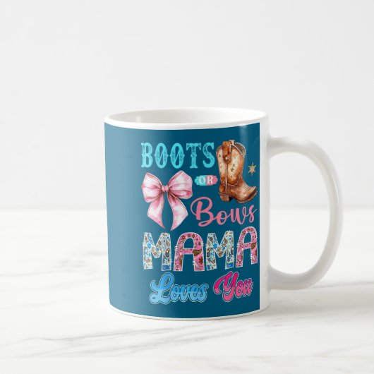 Stiefel oder Bögen Mama liebt dich Geschlecht Enth Kaffeetasse (Rechts)