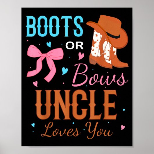Stiefel oder Bögen Onkel liebt dich Geschlechtsent Poster (Vorne)