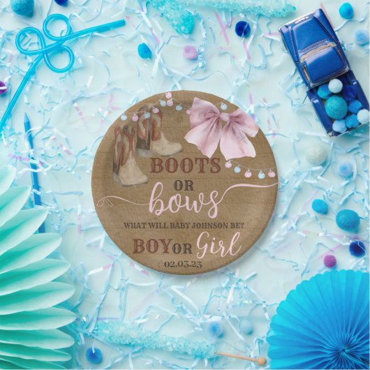 Stiefel oder Bogen Papier Party Platte für Gender  Pappteller (Party)