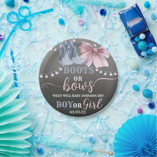 Stiefel oder Bogen Papier Party Platte für Gender  Pappteller (Party)