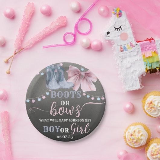 Stiefel oder Bogen Papier Party Platte für Gender  Pappteller (Party)